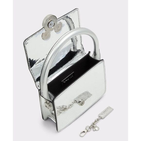 NWT~Disney x Aldo Silver Glitter Mickey Mouse Handbag~100th Anniversary  Edition - Picture 6 of 8